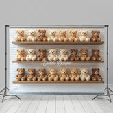 Lofaris Colorful Teddy Bears Display Cake Smash Backdrop